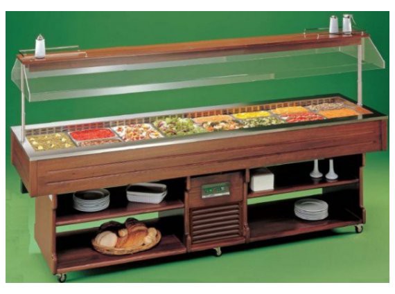 Vetrina refrigerata ventilata per antipasti mod. Isola 8 M VT